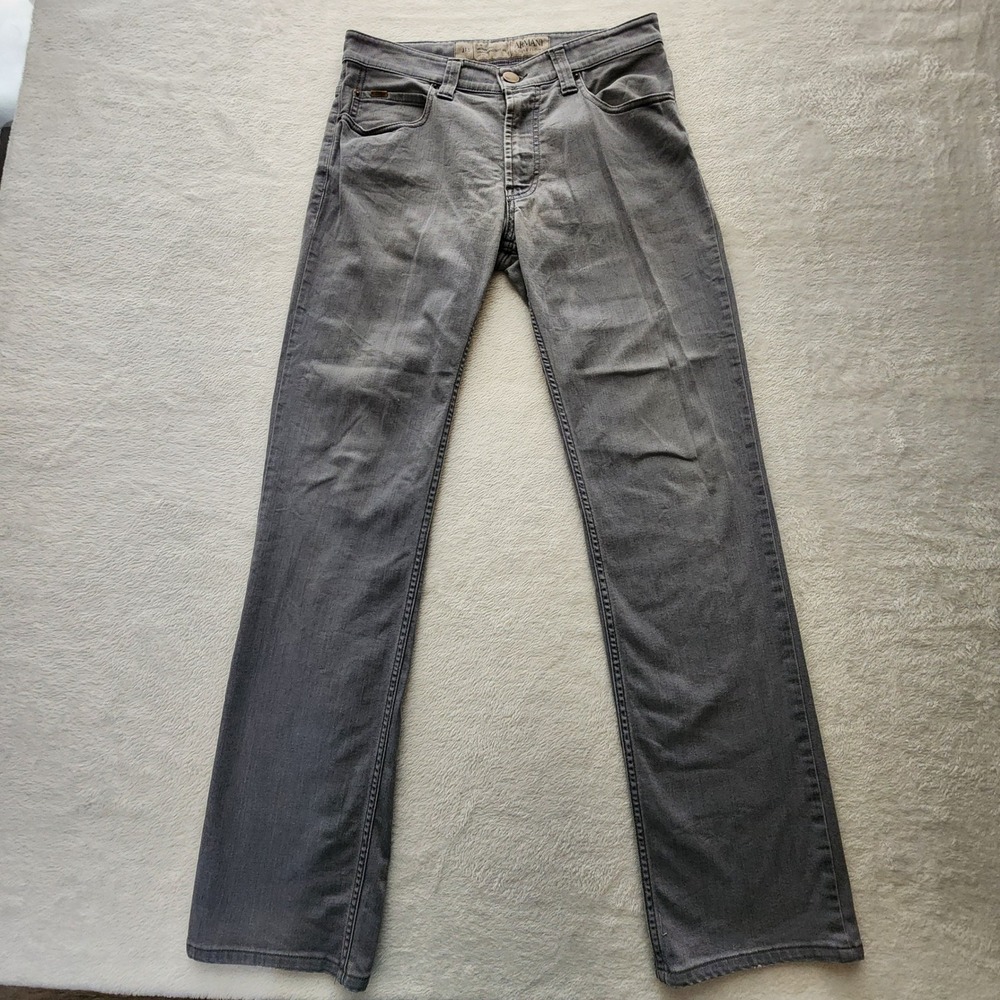 Armani Collezioni J15 Slim Jeans‎ Mens 30 Gray Straight Leg Stretch Italy 31x31